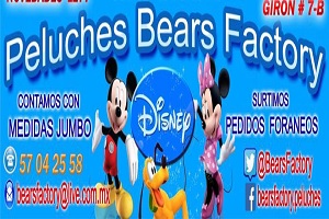 Uno de los mejores tiendas de regalo en el centro de CDMX es Peluches Bears Factory, logo
